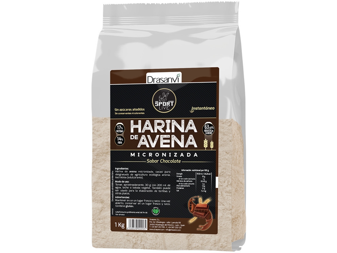 Suplemento Alimentar DRASANVI Sport Live Harina Avena (1 Kg - Vainilla)