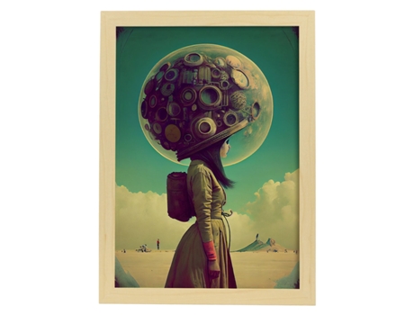 NACNIC Poster Detector En Estilo Surrealismo Cinematográfico Ilustraciones Y Grabados De Historieta Abstracta Y Artística A4 Marcos Madera