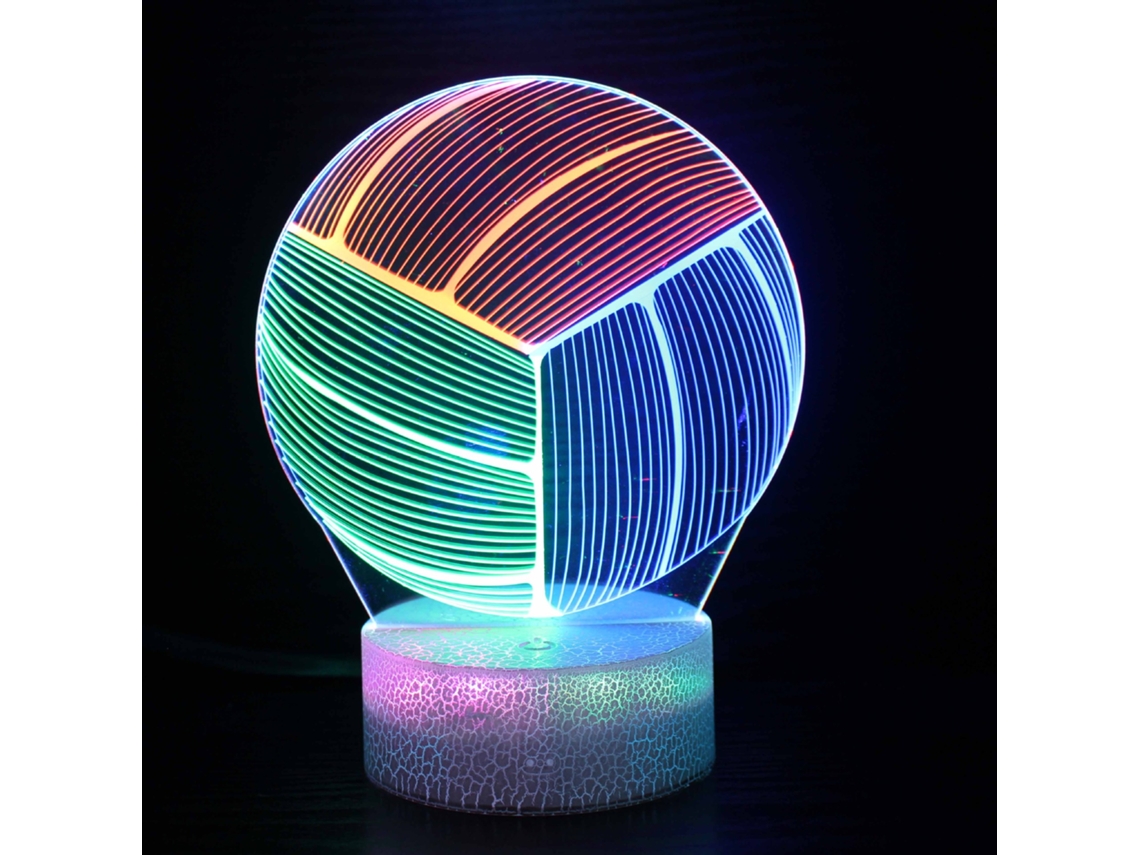 Lámpara Nocturna De Voleibol, 16 Colores Cambiantes Con Control Remoto, Visión Nocturna 3d Estéreo Digitallab