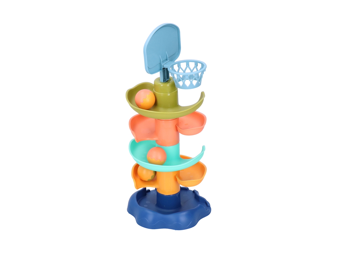 Bjww - Torre de bolas deslizante de juguete para niños y bebés, torre giratoria de 5 niveles, baloncesto de oficina