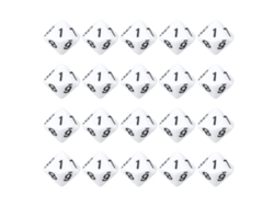 2026-20 Dados De Plástico De 10 Caras Con Números Para Juegos, Fiesta Y Decoración Hogareña Blanco