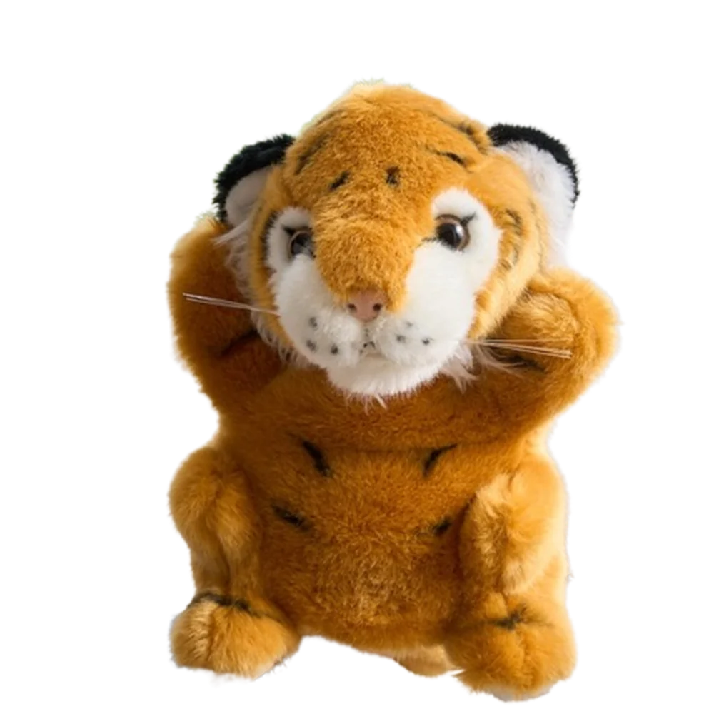(marrón) Marioneta De Mano De Tigre De Peluche, 20 Cm