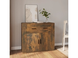 Aparador Madera Contrachapada Color Roble Ahumado 80x33x70 Cm