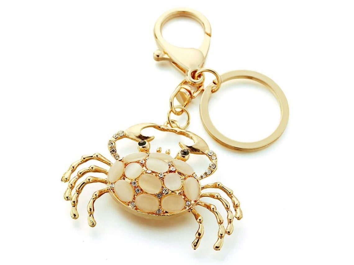 2026rebe-llavero Cangrejo Linjou Bonito Con Piedras Strass Para Mujer Bolsa Cartera Auto Accesorio De Moda