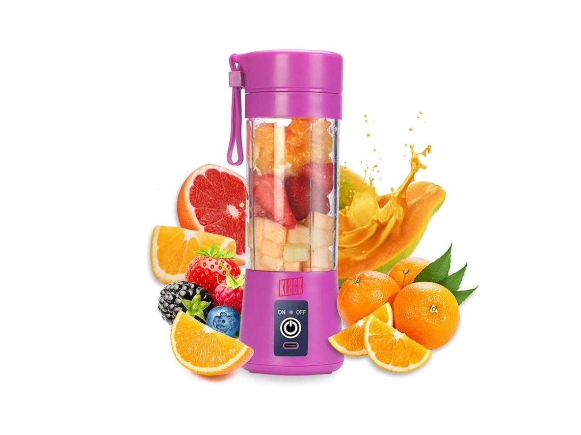Batidora Licuadora Klack Portátil – Para Batidos Y Smoothies – 380 Ml Con Seis Cuchillas - Morada