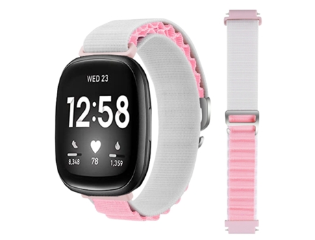 Correa Loop Alpine para Fitbit by Google Versa 3 Blanco y Rosa