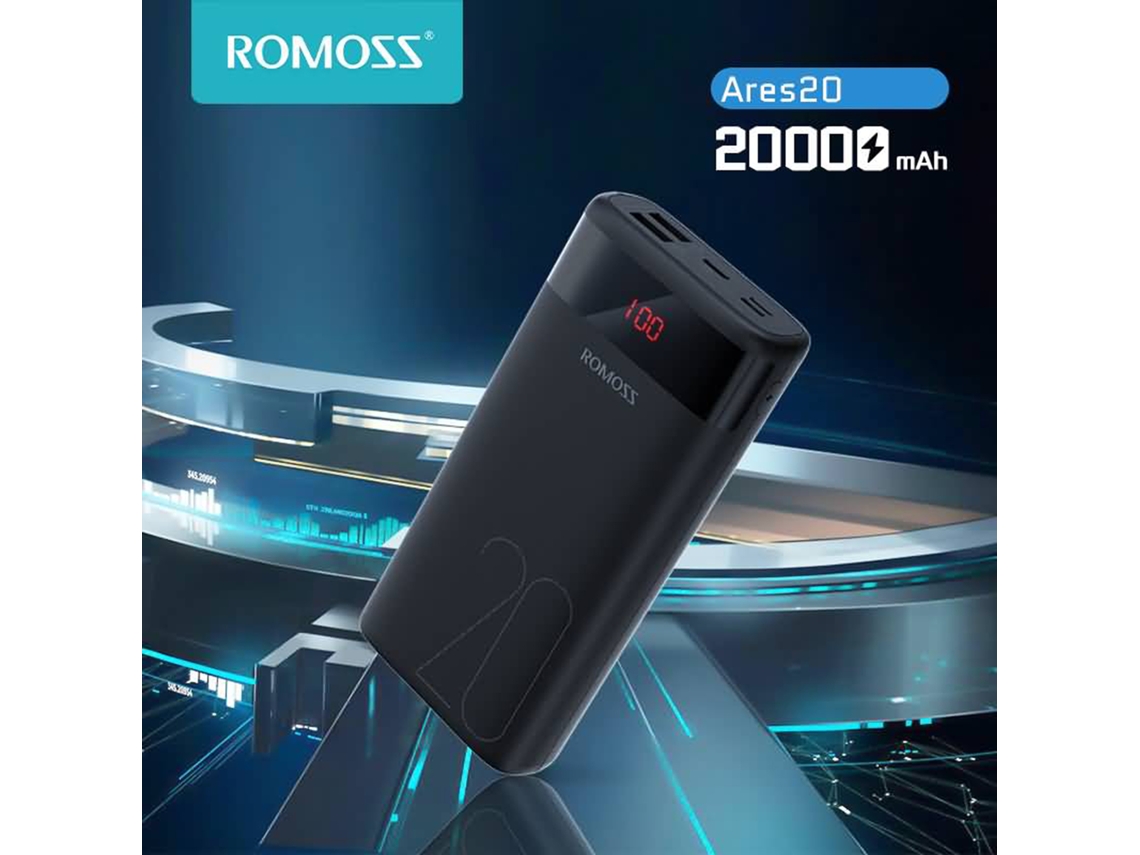 Batería Portátil Externa Romoss Ares 20 De 20000mah, Cargador De Batería Portátil