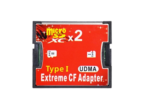 Dual Micro SD SDHC SDXC TF a CF Card Holder Lector de adaptador de tarjeta MicroSD a Lector de tarjeta Flash compacto tipo I