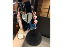 Caja Protectora (antichoque Con Espejo) Yue Xinghui Compatible Con Funda Blanda De Silicona Negra Apple Fuzzy Ball Para Apple 7plus/...