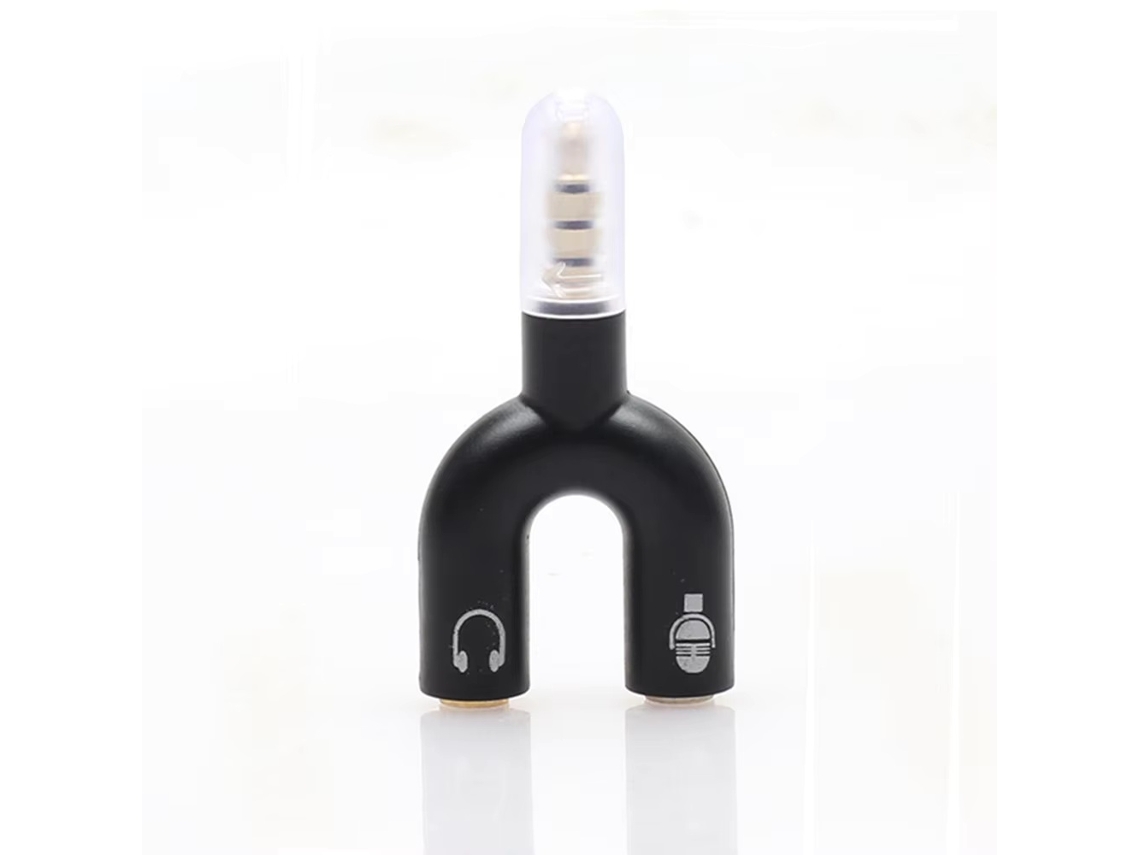 Adaptador de audio 2 en 1 en forma de U con conector giratorio, divisor de cable doble de 3,5 mm Mdug (1 unidad)