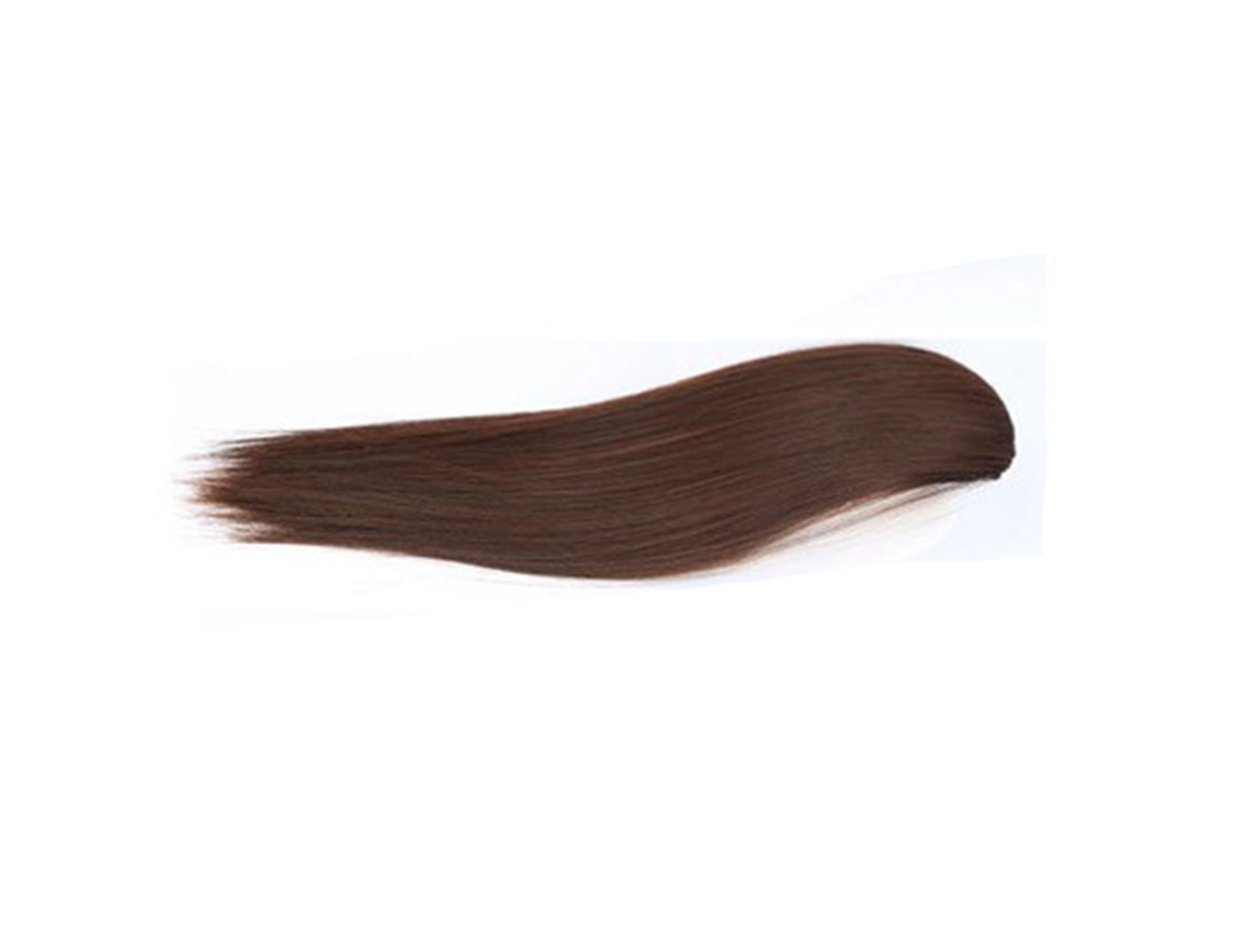 Pieza De Cabello Recto Clip-in Marrón Claro De 11.8 Pulgadas Para Mujeres Con Fibra De Alta Temperatura