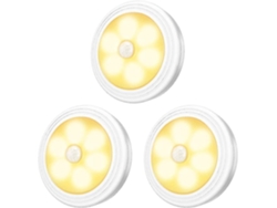 Rebe-3pcs Luces Led Para Armarios Con Base Magnética Y Detector De Movimiento Automático