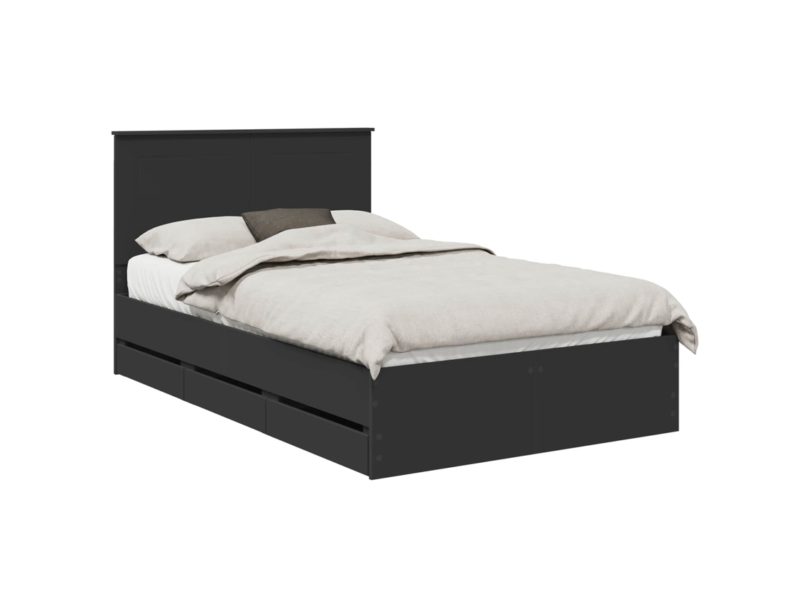 Maison Exclusive - Estructura De Cama Negro 120 X 190 Cm Madera Ingenieril