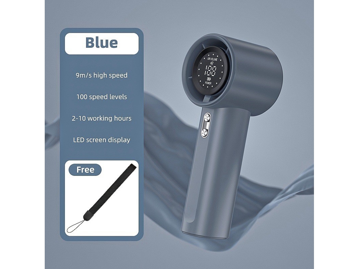 Ventilador portátil de mano Siurn Blue con velocidad ajustable y batería recargable (1100)