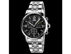 Relojes para Hombre Reloj de Pulsera Luminoso Impermeable de Acero Inoxidable de Cuarzo de Negocios - Correa de Acero con Superficie Negra