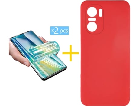 Carcasa + 2 Protectores de Pantalla para Xiaomi MI 11I ACCETEL Rojo