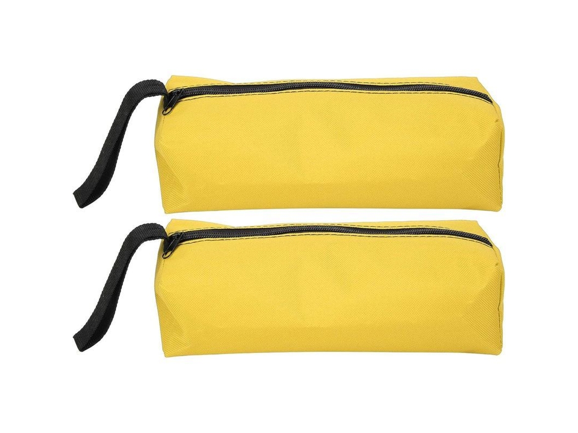 Bolsa De Herramientas Pequeña Portátil De Lona Multifuncional Con Cremallera Para Almacenamiento Amarilla