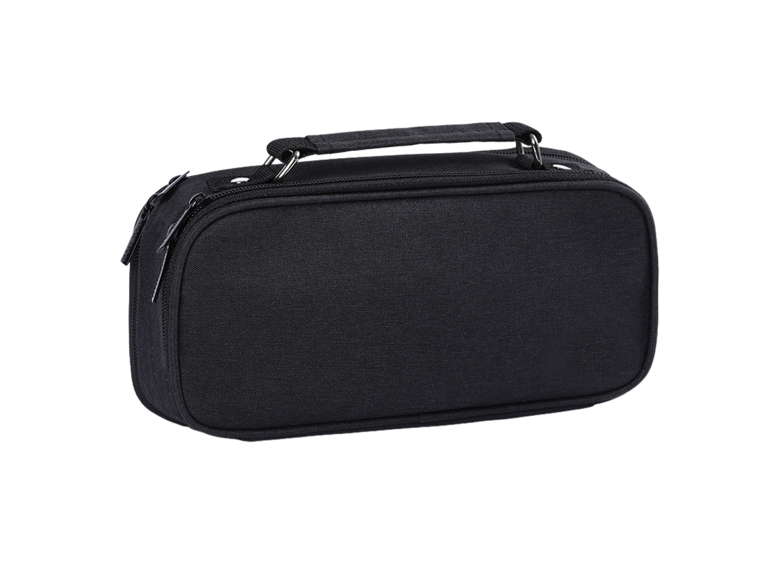 Estuche para lápices de gran capacidad, estuche con doble cremallera, estuche negro para lápices para adolescentes.