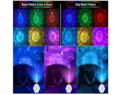 Luz nocturna 3 en 1 para niños con control táctil y control de voz, con máscaras de luna/estrella/agua para niños adultos dormitorio/decoración de habitación/fiesta/regalo (blanco)