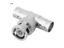 Omni-adaptador T Bnc Macho A Doble Hembra Conector Splitter 2pc 1-2 Forma T