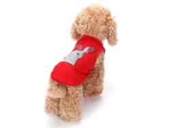Camiseta Suave Para Perro Con Pedrería, Pijama Para Mascotas Maltés Pomerania, Rojo, Talla L