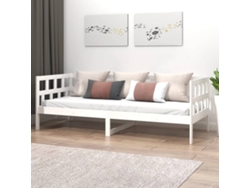 Sofá Cama Madera de Pino Macizo Blanco (90x200 cm)