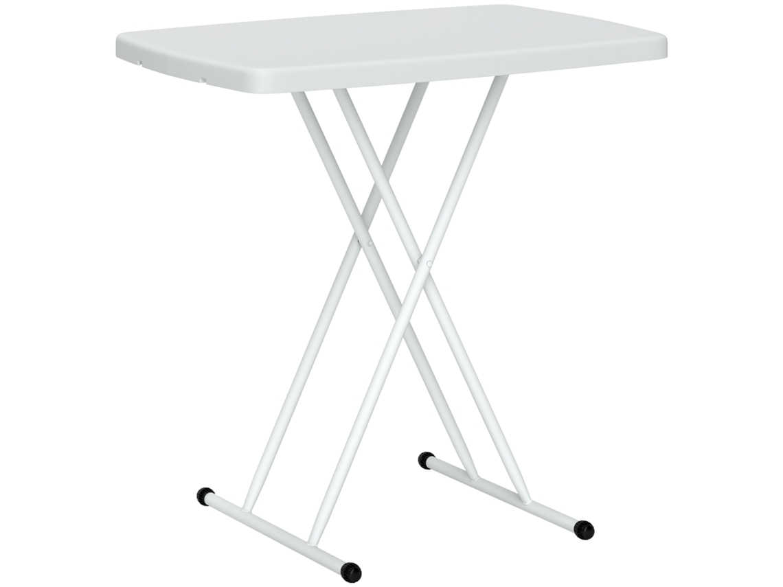 Mesa Auxiliar Plegable De Plástico Ajustable De 76x50x74 Cm.