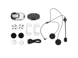 Auriculares Bluetooth Para Casco De Motocicleta Con Reducción De Ruido, Audio Hifi Y Batería De 1100 Mah - Plateado