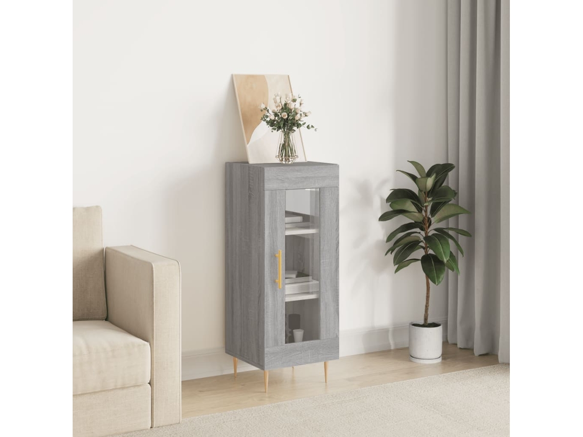 Aparador Madera De Ingeniería Gris Sonoma 34,5x34x90 Cm