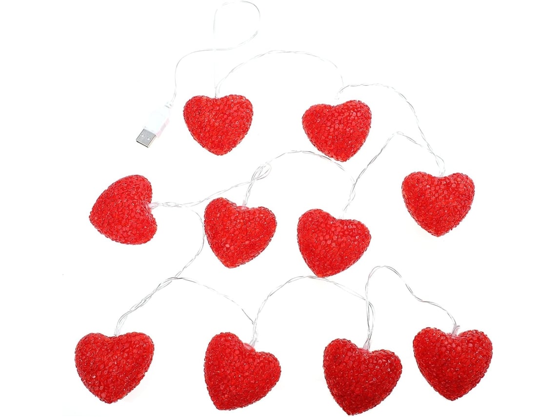 Corazón decorativo iluminado con luces LED para el Día de San Valentín y eventos festivos.