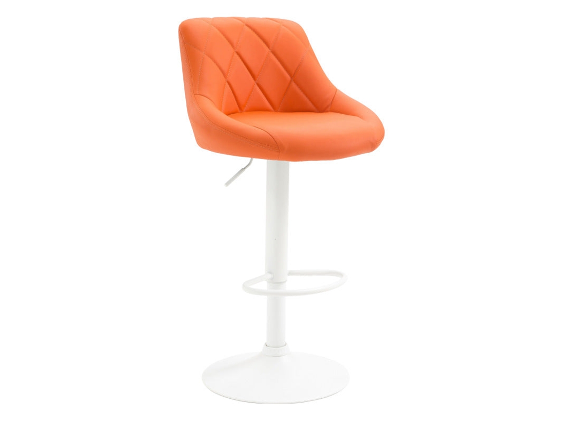 Banco DUDECOR Alto Lazio blanco con piel sintética naranja