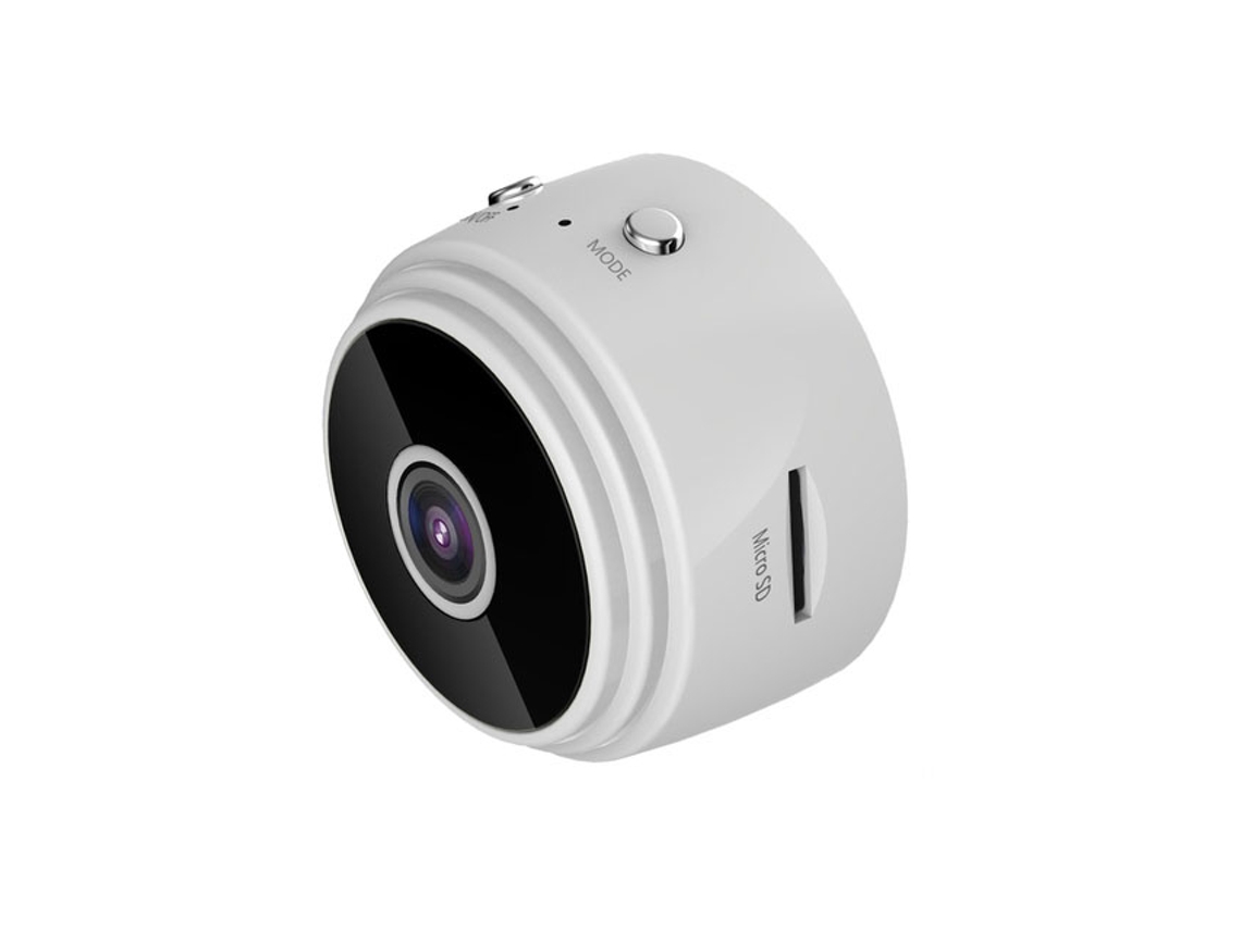 Mini cámara de red inalámbrica 1080p, Wi-Fi magnético 720p, lente de 2 mm. MDUG (blanca)
