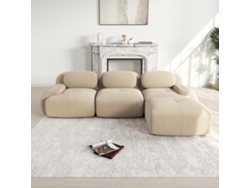 Sofá esquinero modular ergonómico, apto para mascotas, brazos extra anchos, beige, Mobrio
