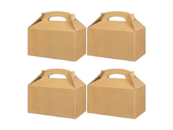 50 cajas blancas para regalos de fiesta, cajas de dulces con asas, bolsas de papel para galletas, modelo Gable B Hengjian