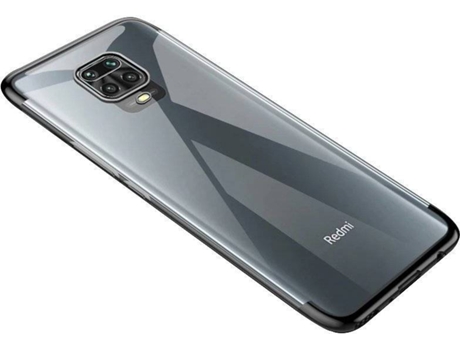 Carcasa Xiaomi Redmi Note 9 LMOBILE Transparente - Negro