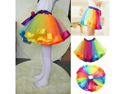 2026-vestido Arcoíris Para Niñas Tutu Falda Danza Ballet Fiesta Cumpleaños Mtx S (0-2 Anos)