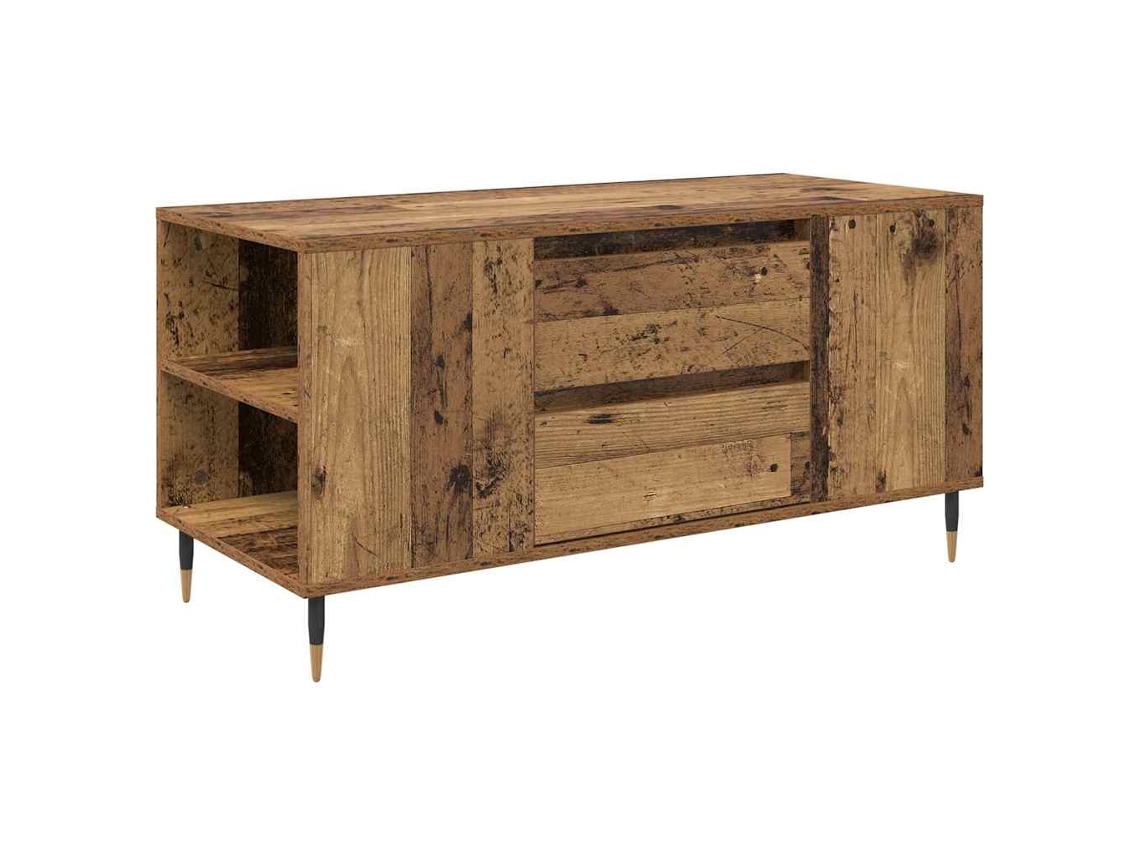 Juego de 2 mesas de centro con cajón, madera antigua, 102x44,5x50 cm, MAISON EXCLUSIVE
