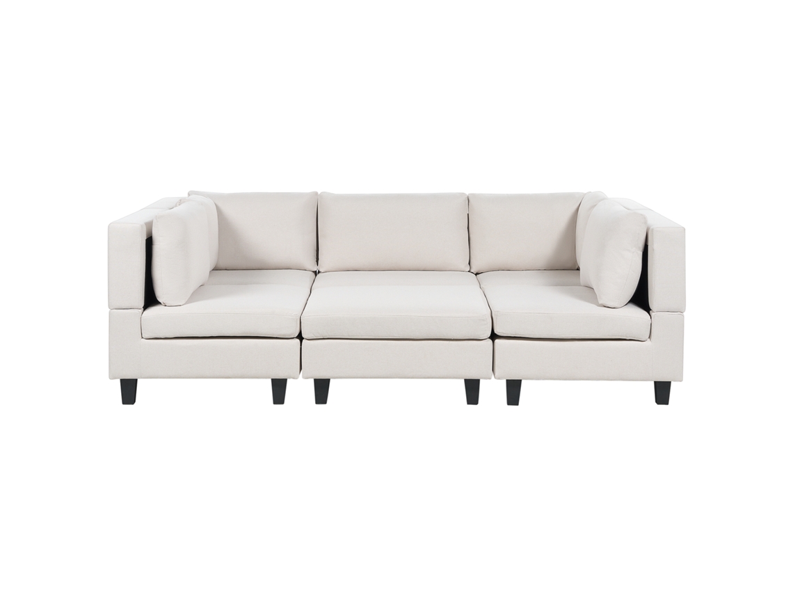 Sofá modular BELIANI Unstad de Poliéster Beige 228x76x72