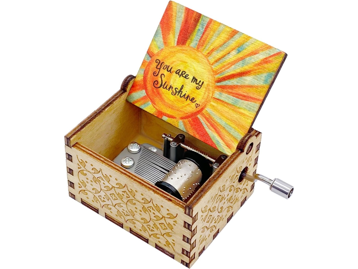 Caja De Música "eres Mi Sol", Regalos Únicos Para Mamá/hija/esposa, Manivela De Madera Vintage (marrón)