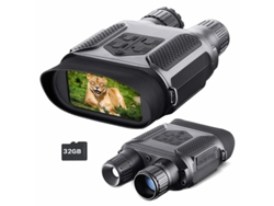 Binoculares de visión nocturna de 32 GB, 7 aumentos, HD, IR, 400 m, cámara para caza, camping, aventura, color negro, Bestvite