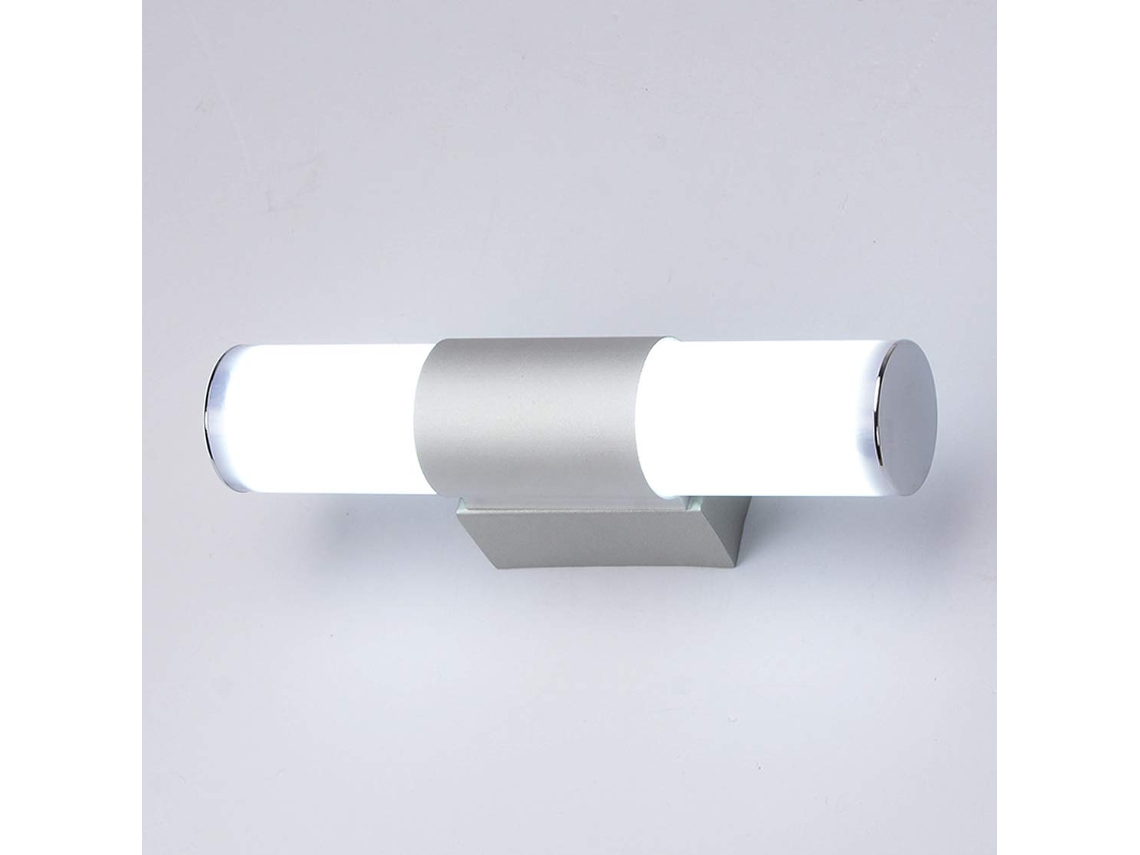 Espejo de baño con luz, iluminación LED para maquillaje, marco acrílico, soporte de pared de aluminio, luz cálida de 40 cm.