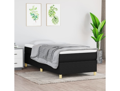 vidaXL Cama con somier y colchón 90x190 cm tela negra