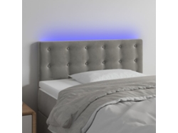 Cabecero Con Led De Terciopelo Gris Claro 90x5x78/88 Cm
