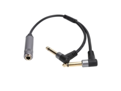 Cabo Adaptador Estéreo Fêmea 6.35mm Para Duplo Mono 6.35mm Conversor Splitter De Áudio