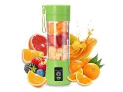 Licuadora portátil (verde), vaso exprimidor, potente exprimidor de frutas portátil, recargable por USB