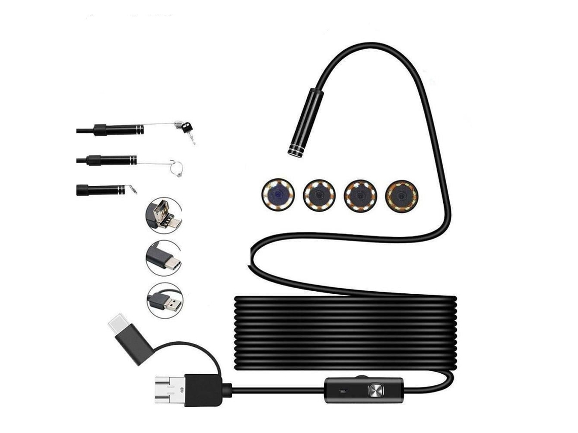 SZSMART  Câmara de Inspecção  Flexível Endoscópio USB Impermeável (3,5M - 8Mm 720P)