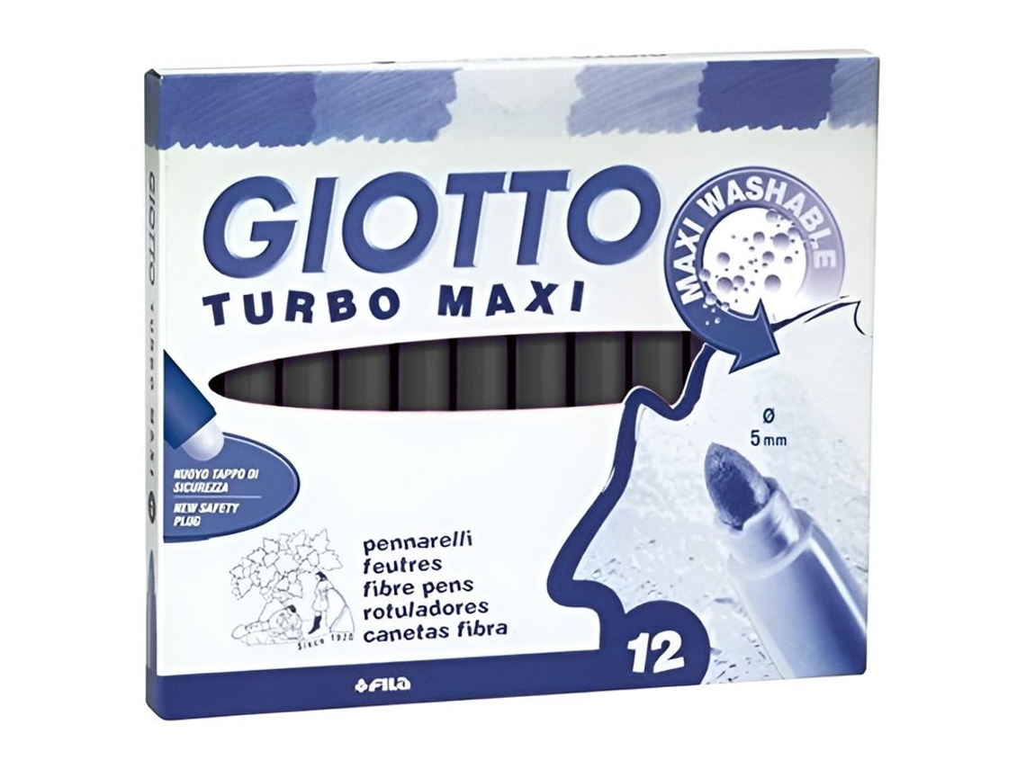 GIOTTO Rotulador Turbo-Maxi - Negro - 12 Uds.