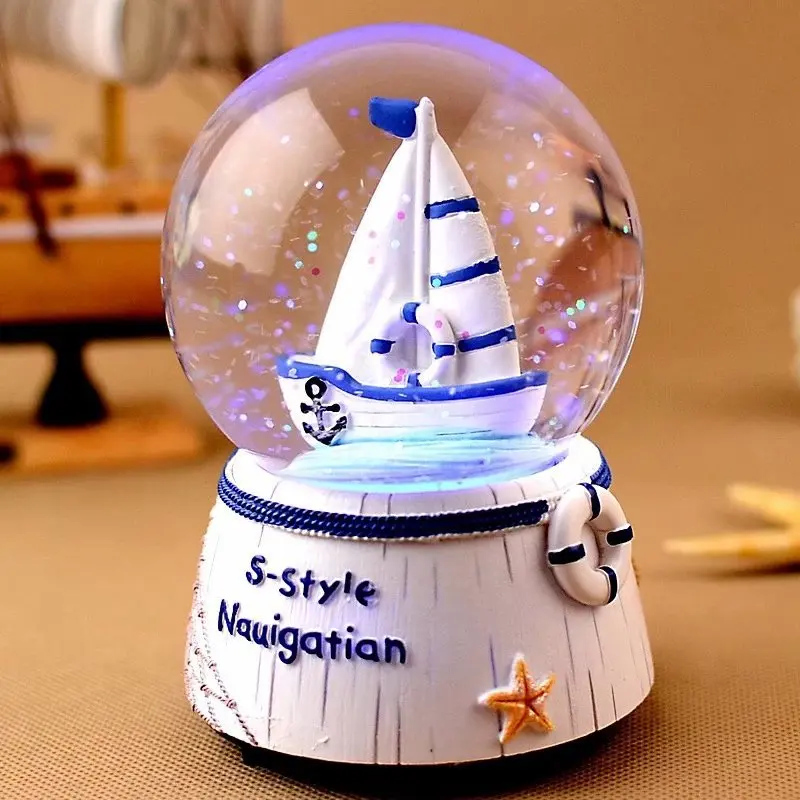 (estilo 1) Caixa De Música Flutuante Com Floco De Neve E Bola De Cristal, Presente Para O Dia Dos Namorados