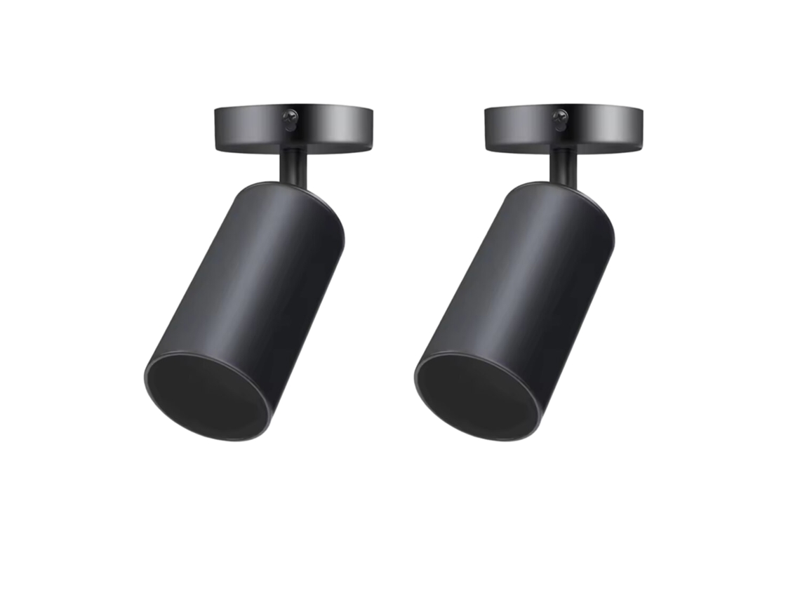 Pack x2 Foco Aplique de techo giratorio para bombilla GU10 color negro JANDEI