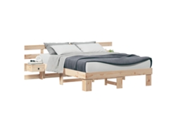 Maison Exclusive - Estructura De Cama Marrón 140 X 200 Cm Madera De Pino Macizo